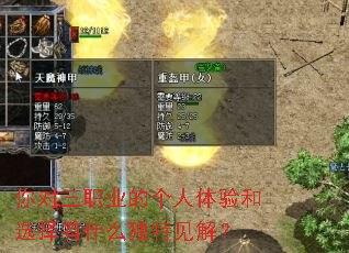 你对三职业的个人体验和选择有什么独特见解? 你对三职业的个人体验和选择有什么独特见解?